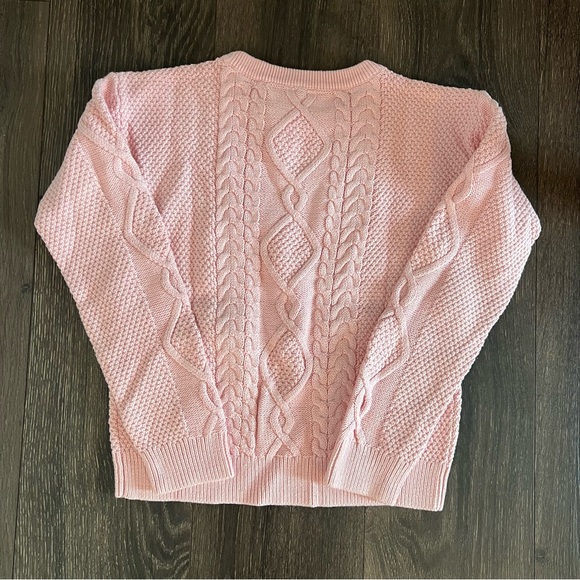 Gap Kids Pink Cable Knit Cotton Sweater Size XL 12 - Picture 2 of 4